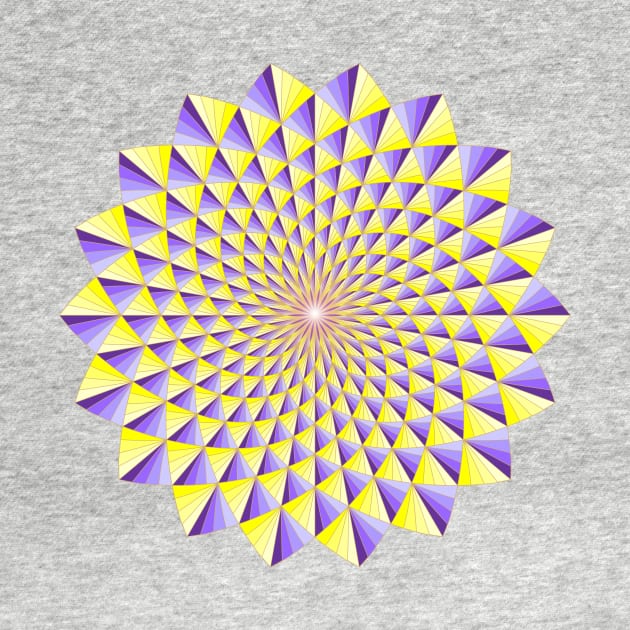 Mandala with 3D Optical illusion and Opposite colors by MandalaSoul